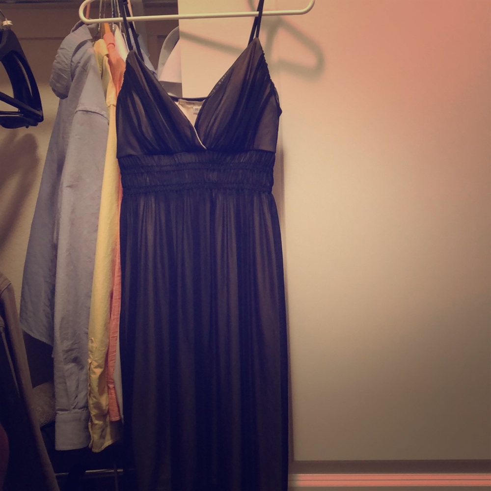 Sheer black dress with thin straps